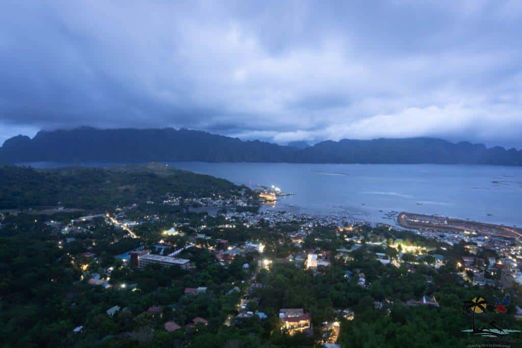 Coron town view at night from Mt Tapyas viewdeck