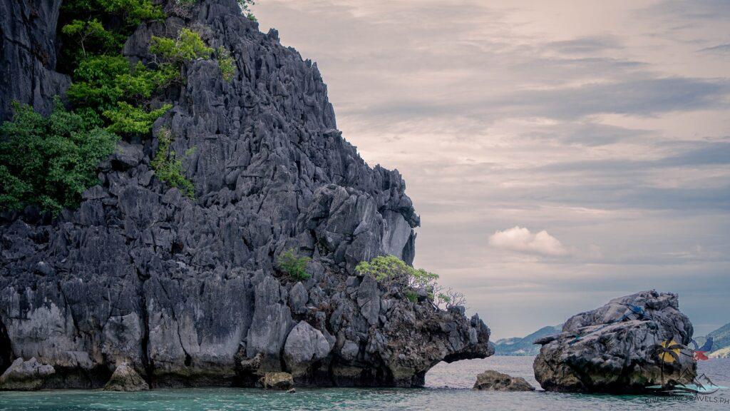 Black island limestone rock formations