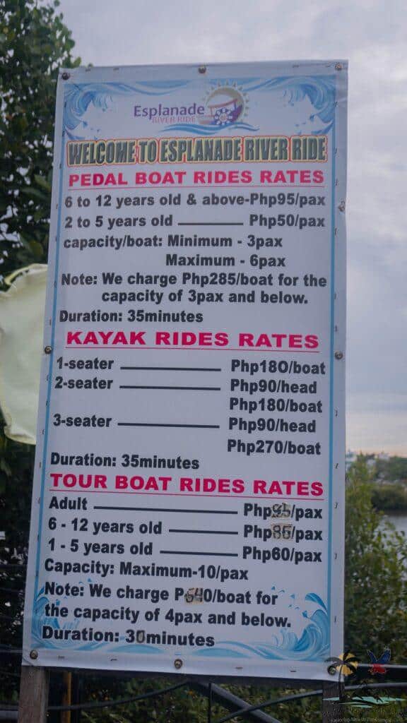 River esplanade ride price list