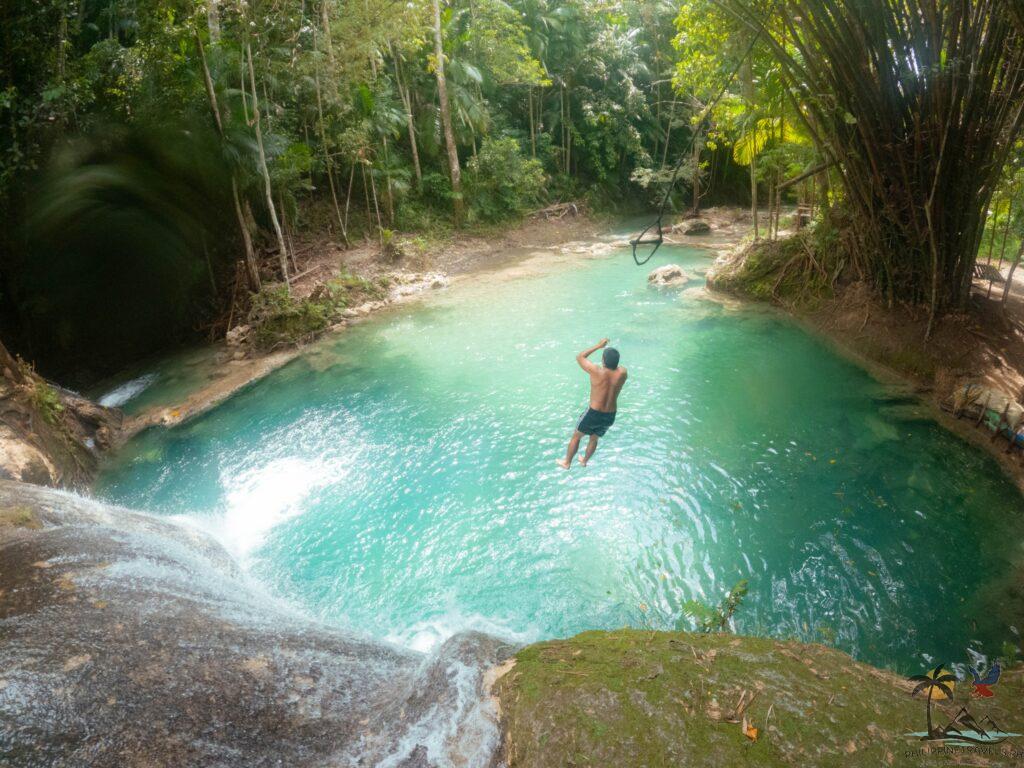 Me swing-jumping into Lagaan Falls