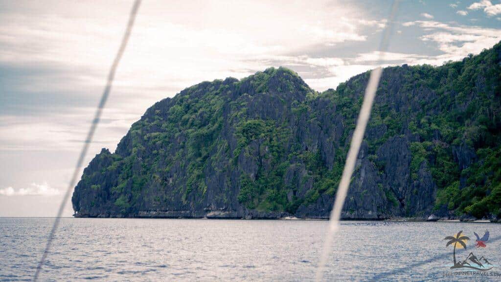 Black island from boat