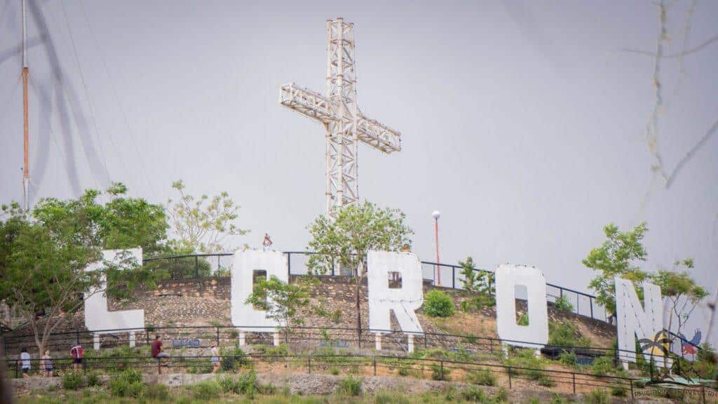 Coron sign on top of mount tapyas