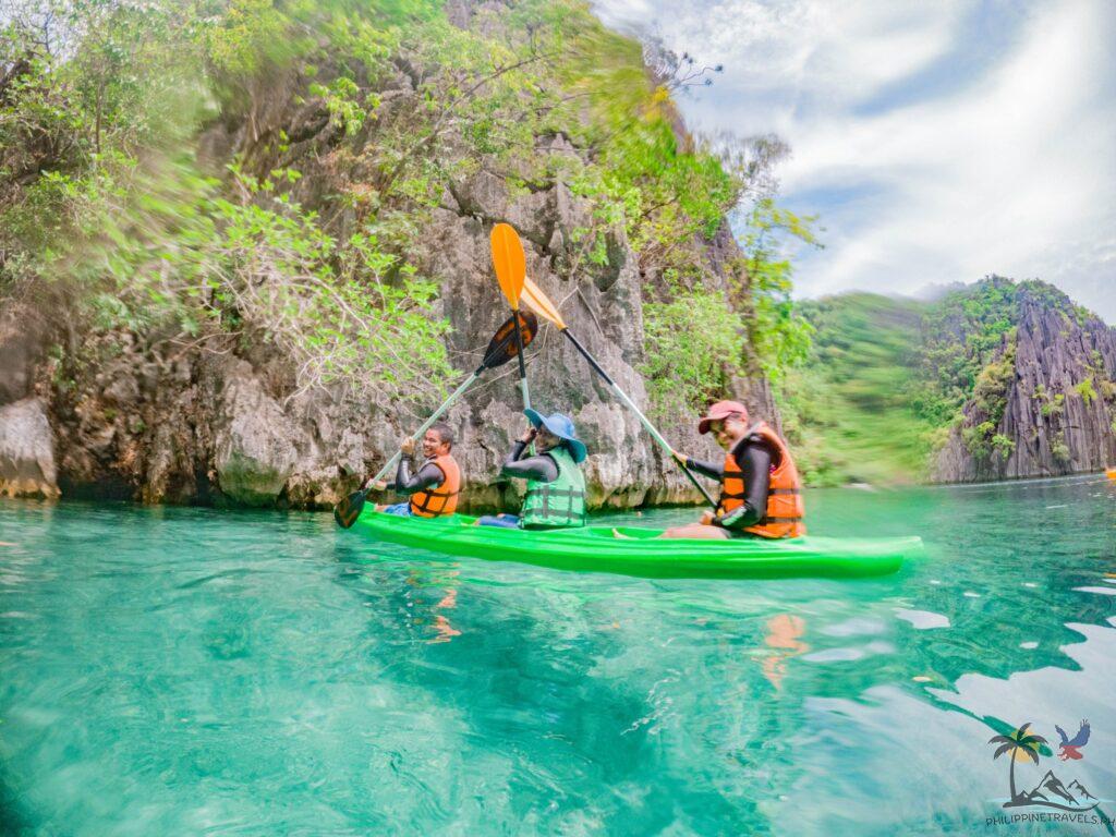 people kayaking in twin lagoon