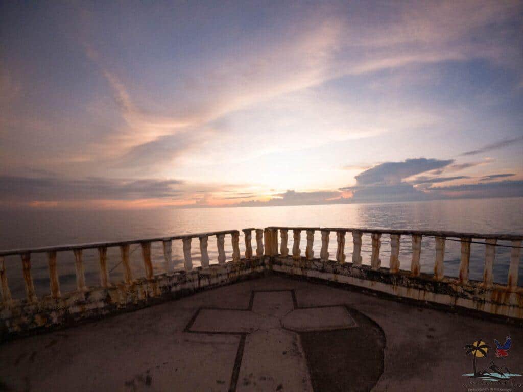 Sunset over sunken cemetery