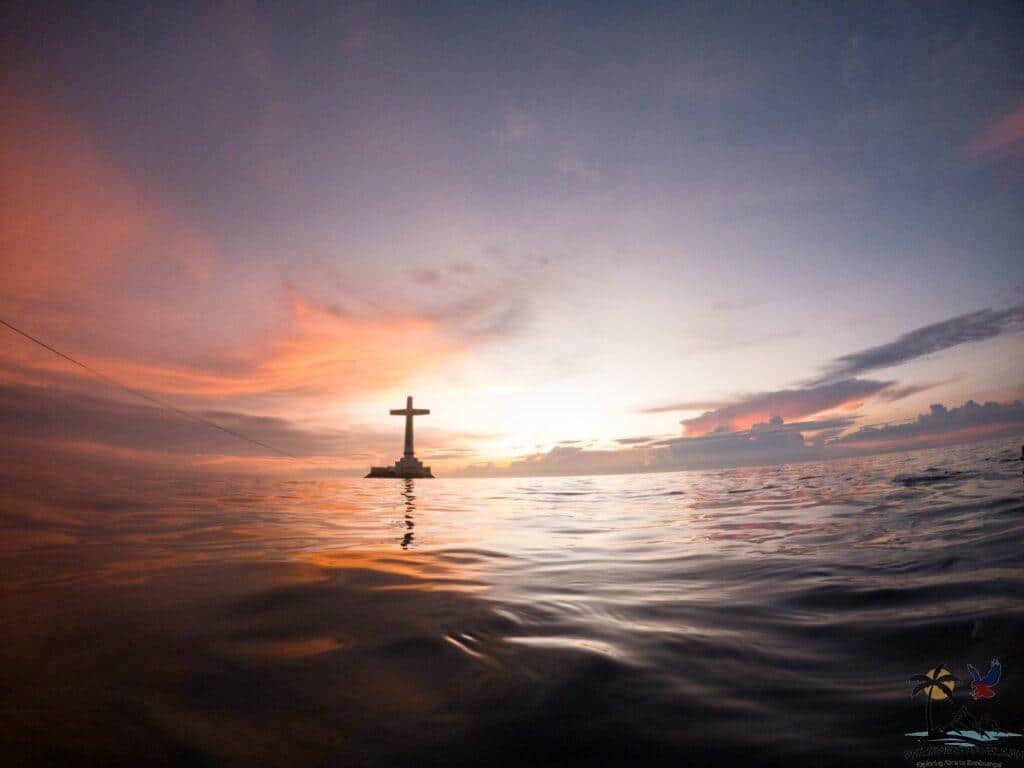 Sunken Cemetery as seen from land