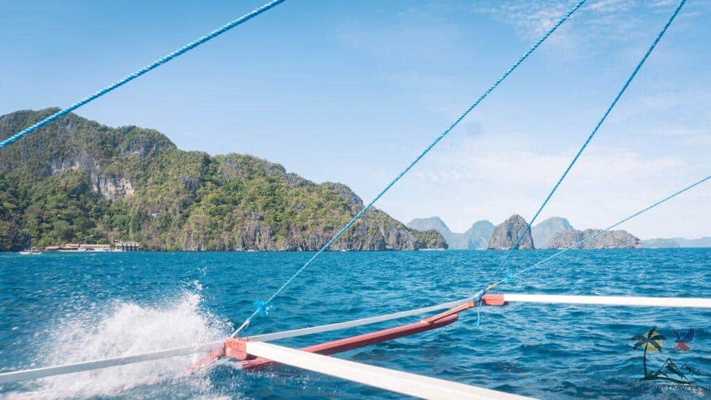 Tour boat sailing through El Nido