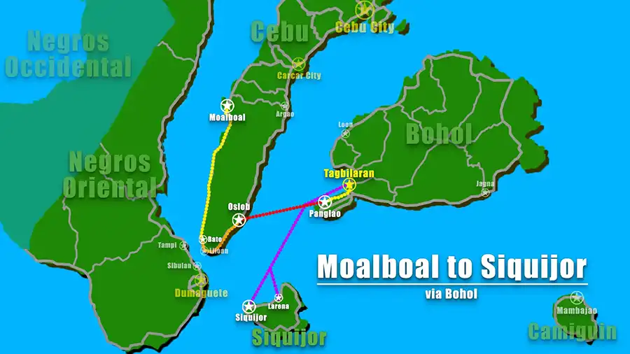 Moalboal to Siquijor via Bohol