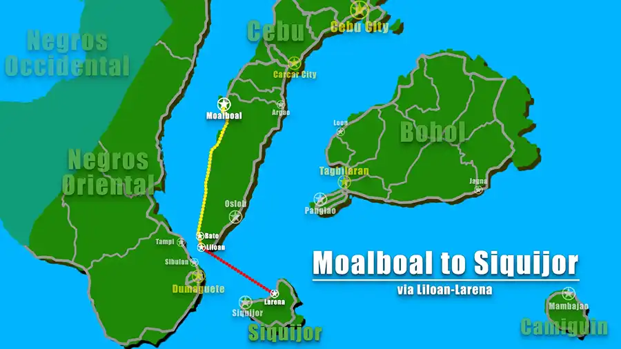 Moalboal to Siquijor via Liloan-Larena